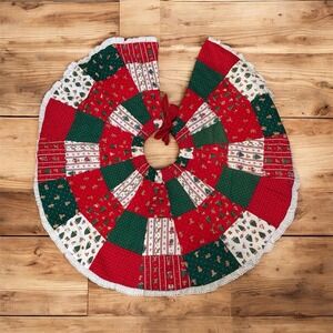 Patchwork Christmas Tree Skirt Handmade 42" (B4)